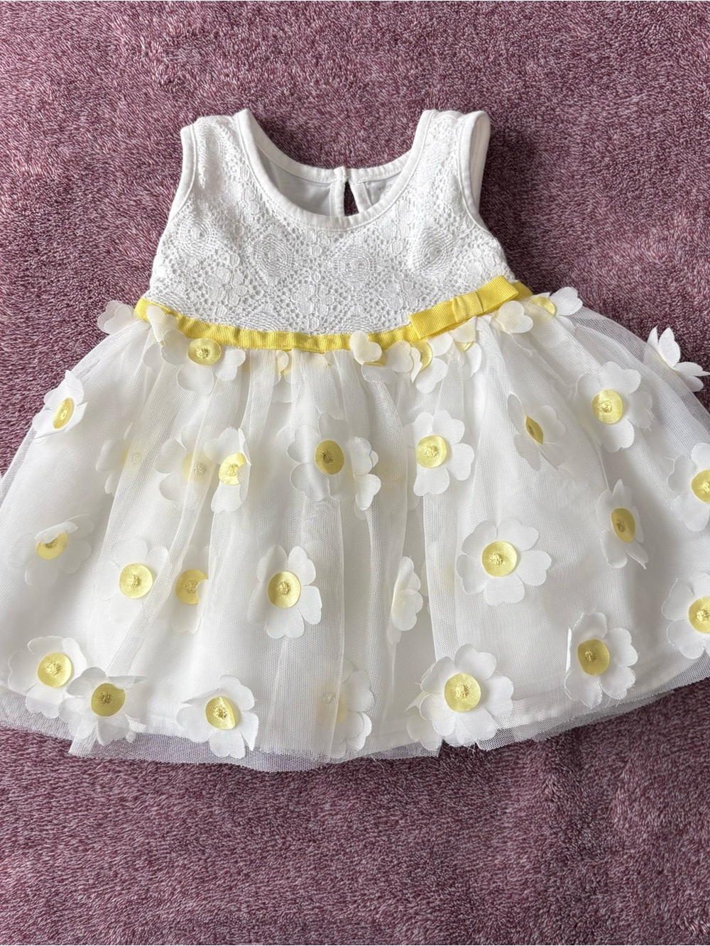The Children’s Place White & Yellow Floral Tulle Dress for Babies